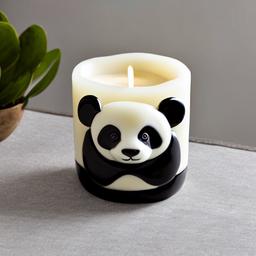 in the shape of Panda Gel candle Dining table centerpiece, 8k, high res