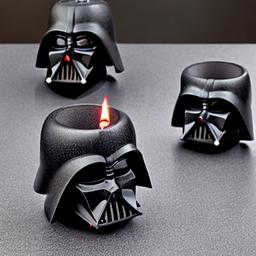 darth vader Animal shaped candles with rocks in the distance