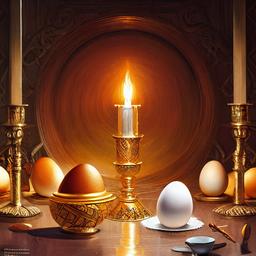 Egg as a - Pillar candles with carved designs, highly detailed, digital painting, artstation, concept art, smooth, sharp focus, illustration, cinematic lighting, art by artgerm and greg rutkowski and alphonse mucha