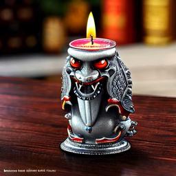 - Barong (mythical creature) as a candle holder, high definition,highly detailed,clear,photorealistic,realistic,candid photo,ordinary,present,daytime,flat colors,cloudy,nature