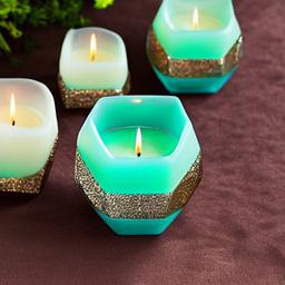 Octagon Gel candles with rocks in the distance
