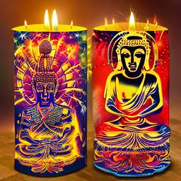 Fireworks Sprays Decals as a - Buddha or other deity-shaped candles