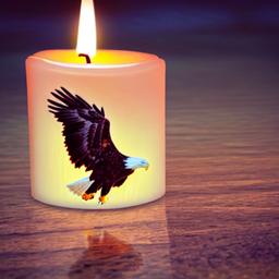 Bald eagle as a Tea light candles, Very high details,Realistic,photorealistic,Candid photo,flat colors,clear,aesthetically pleasing,expensive,bathroom background